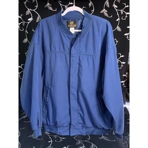 Vintage Haband Blue Casual Zip Up Lined Bomber Jacket Men’s Size XL